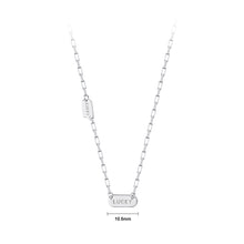 Load image into Gallery viewer, 925 Sterling Silver Simple and Fashion Lucky Geometric Square Pendant with Necklace