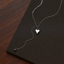Load image into Gallery viewer, 925 Sterling Silver Simple Personalized Heart-shaped Tassel Pendant with Necklace