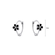 Load image into Gallery viewer, 925 Sterling Silver Simple Sweet Enamel Black Flower Earrings