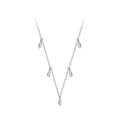 925 Sterling Silver Fashion Simple Irregular Pattern Water Drop-shaped Necklace