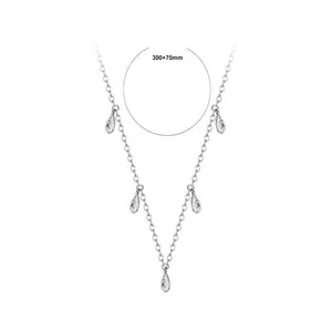 925 Sterling Silver Fashion Simple Irregular Pattern Water Drop-shaped Necklace
