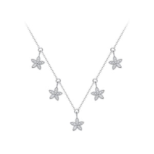 925 Sterling Silver Fashion Temperament Flower Cubic Zirconia Necklace
