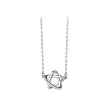 Load image into Gallery viewer, 925 Sterling Silver Simple and Fashion Hollow Star Pendant with Cubic Zirconia and Necklace
