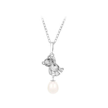 Load image into Gallery viewer, 925 Sterling Silver Fashion Cute Bear Freshwater Pearl Pendant with Necklace