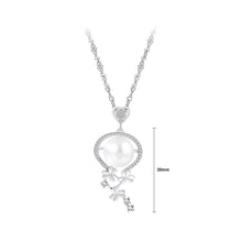 Load image into Gallery viewer, 925 Sterling Silver Fashion Temperament Flower Freshwater Pearl Pendant with Cubic Zirconia and Necklace