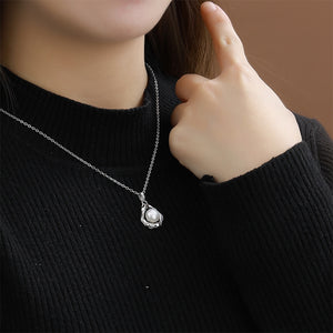 925 Sterling Silver Fashion and Creative Irregular Lava Geometric Freshwater Pearl Pendant with Necklace