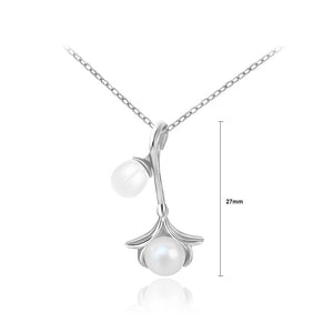 925 Sterling Silver Fashion Temperament Flower Freshwater Pearl Pendant with Necklace