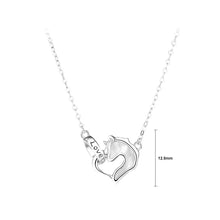 Load image into Gallery viewer, 925 Sterling Silver Fashion and Creative Unicorn Mother-of-pearl Heart-shaped Pendant with Necklace