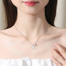 Load image into Gallery viewer, 925 Sterling Silver Simple and Fashion Good Luck Geometric Square Bead Pendant with Necklace