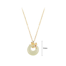 Load image into Gallery viewer, 925 Sterling Silver Plated Gold Fashion Temperament Flower Peace Buckle Pendant with Cubic Zirconia and Necklace