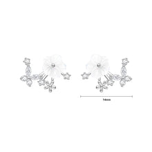 Load image into Gallery viewer, 925 Sterling Silver Fashion Temperament Flower Stud Earrings with Cubic Zirconia