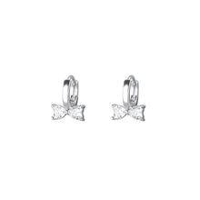 Load image into Gallery viewer, 925 Sterling Silver Simple Cute Ribbon Earrings with Cubic Zirconia