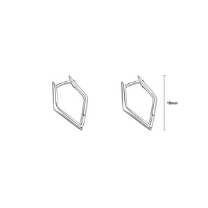 925 Sterling Silver Simple Personalized Geometric Diamond Earrings