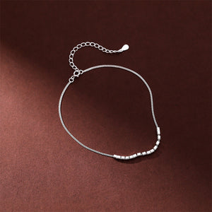 925 Sterling Silver Simple and Fashion Geometric Square Chain Anklet
