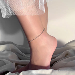 925 Sterling Silver Simple Fashion Geometric Chain Anklet