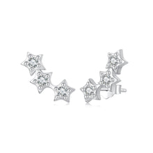 Load image into Gallery viewer, 925 Sterling Silver Simple Cute Star Stud Earrings with Cubic Zirconia