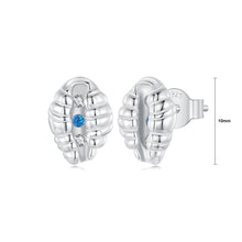 Load image into Gallery viewer, 925 Sterling Silver Fashion Simple Shell Stud Earrings with Cubic Zirconia