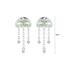 Load image into Gallery viewer, 925 Sterling Silver Fashion Simple Jellyfish Tassel Earrings with Cubic Zirconia