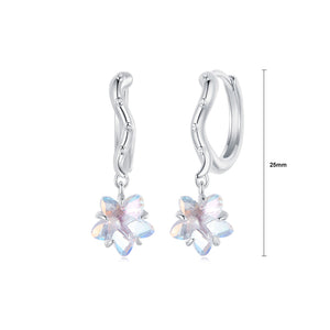 925 Sterling Silver Fashion Simple Starfish Earrings with Cubic Zirconia