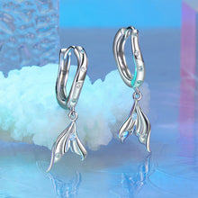 Load image into Gallery viewer, 925 Sterling Silver Fashion Temperament Fish Tail Earrings with Cubic Zirconia