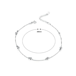 925 Sterling Silver Simple and Fashion Geometric Ball Anklet