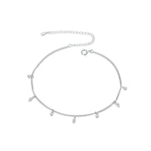 Load image into Gallery viewer, 925 Sterling Silver Simple Fashion Geometric Tassel Anklet with Cubic Zirconia