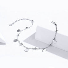 Load image into Gallery viewer, 925 Sterling Silver Fashion Simple Geometric Disc Ball Chain Anklet