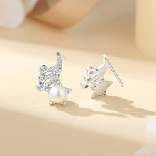 Load image into Gallery viewer, 925 Sterling Silver Fashion Temperament Star Imitation Pearl Stud Earrings with Cubic Zirconia