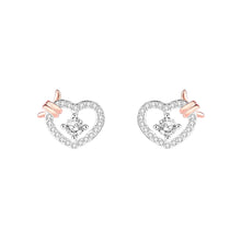 Load image into Gallery viewer, 925 Sterling Silver Simple Sweet Knotted Heart Stud Earrings with Cubic Zirconia
