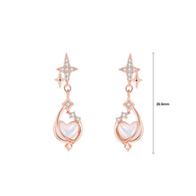 Load image into Gallery viewer, 925 Sterling Silver Plated Rose Gold Fashion Elegant Planet Heart Imitation Pearl Earrings with Cubic Zirconia
