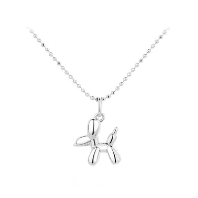925 Sterling Silver Simple Cute Balloon Puppy Pendant with Necklace