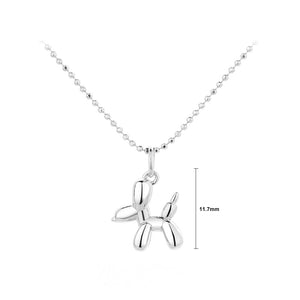 925 Sterling Silver Simple Cute Balloon Puppy Pendant with Necklace