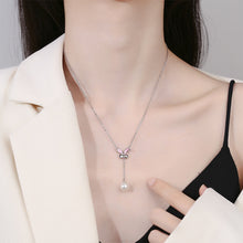Load image into Gallery viewer, 925 Sterling Silver Fashion and Simple Rabbit Tassel Imitation Pearl Pendant with Necklace