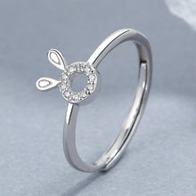 Load image into Gallery viewer, 925 Sterling Silver Simple Cute Rabbit Adjustable Ring with Cubic Zirconia