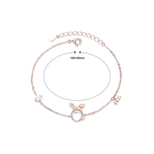 Load image into Gallery viewer, 925 Sterling Silver Plated Rose Gold Fashion Cute Rabbit Moonstone Bracelet with Cubic Zirconia