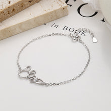 Load image into Gallery viewer, 925 Sterling Silver Simple Cute Rabbit Carrot Bracelet with Cubic Zirconia