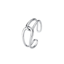 Load image into Gallery viewer, 925 Sterling Silver Simple Personalized Winding Line Geometric Adjustable Open Ring