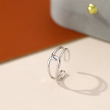 Load image into Gallery viewer, 925 Sterling Silver Simple Personalized Winding Line Geometric Adjustable Open Ring