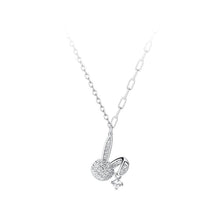 Load image into Gallery viewer, 925 Sterling Silver Simple Brilliant Rabbit Pendant with Cubic Zirconia and Necklace