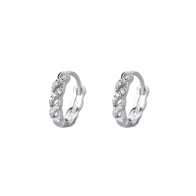 925 Sterling Silver Simple Personalized Twist Geometric Earrings with Cubic Zirconia