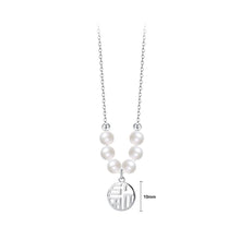 Load image into Gallery viewer, 925 Sterling Silver Fashion and Elegant Geometric Imitation Pearl Pendant with Blessing Character and Necklace