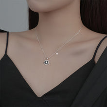 Load image into Gallery viewer, 925 Sterling Silver Fashion Simple Enamel Camellia Pendant with Cubic Zirconia and Necklace