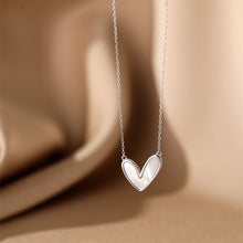 Load image into Gallery viewer, 925 Sterling Silver Simple and Fashion Heart-shaped Mother-of-pearl Pendant with Necklace