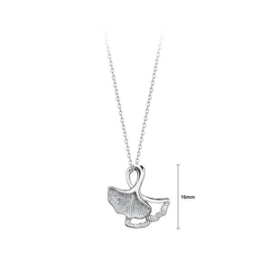 925 Sterling Silver Fashion and Simple Ginkgo Leaf Pendant with Necklace