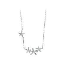 Load image into Gallery viewer, 925 Sterling Silver Fashion Sweet Flower Pendant with Cubic Zirconia and Necklace