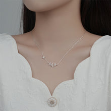 Load image into Gallery viewer, 925 Sterling Silver Fashion Sweet Flower Pendant with Cubic Zirconia and Necklace