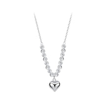 Load image into Gallery viewer, 925 Sterling Silver Fashion Simple Heart-shaped Beaded Pendant with Necklace