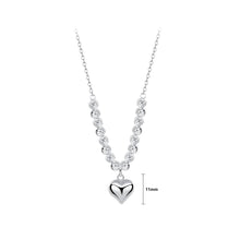 Load image into Gallery viewer, 925 Sterling Silver Fashion Simple Heart-shaped Beaded Pendant with Necklace