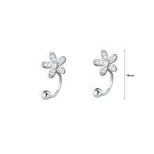 Load image into Gallery viewer, 925 Sterling Silver Simple Cute Flower Stud Earrings with Cubic Zirconia