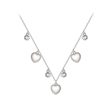 Load image into Gallery viewer, 925 Sterling Silver Fashion and Elegant Heart-shaped Mother-of-pearl Necklace with Cubic Zirconia